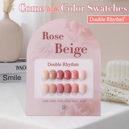 Double Rhythm 6 Pcs 15ml Gel Polish Set – Rose Beige Nude Cream