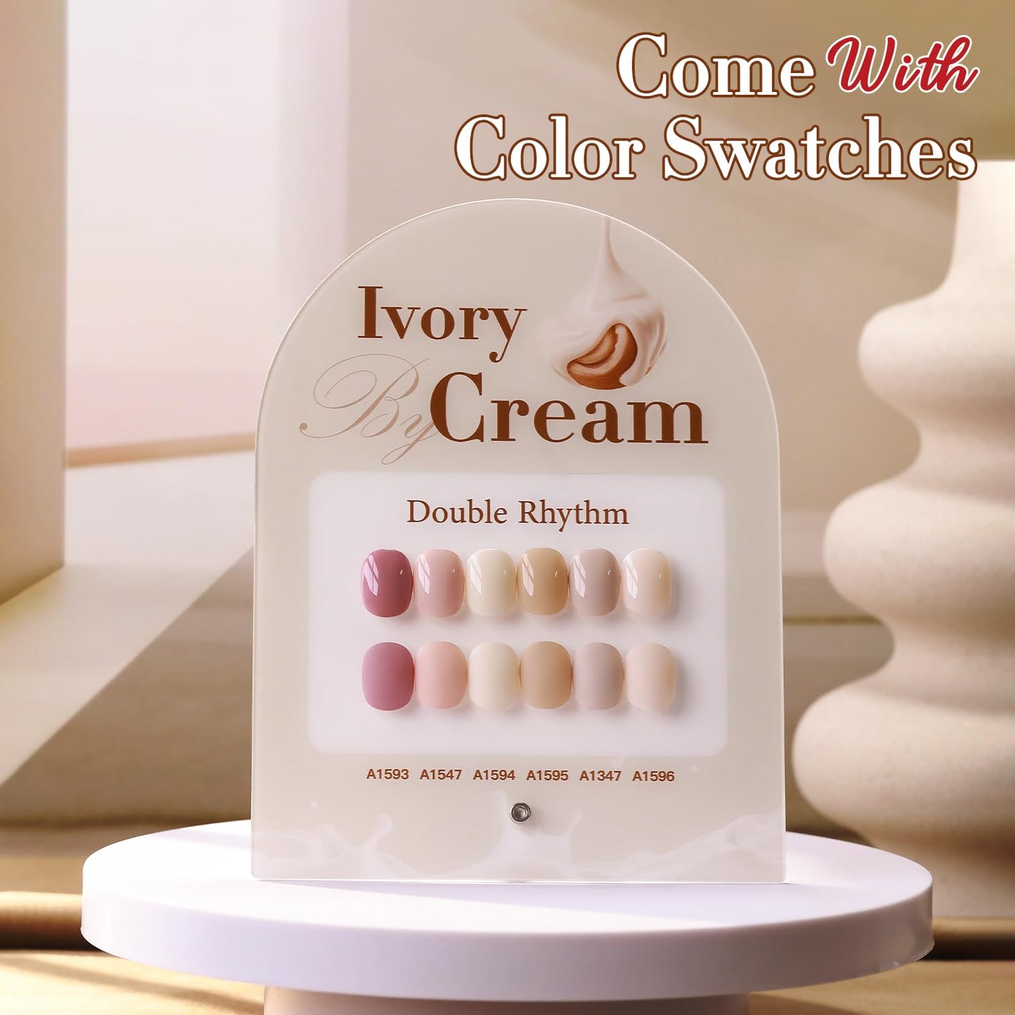 Double Rhythm 6 Pcs 15ml Gel Polish Set – Same Color, Soak-Off Kit (Light Dark Nude Beige Cream Pink T6-18)