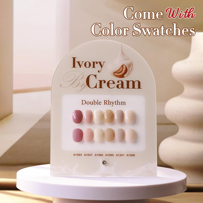 Double Rhythm 6 Pcs 15ml Gel Polish Set – Same Color, Soak-Off Kit (Light Dark Nude Beige Cream Pink T6-18)