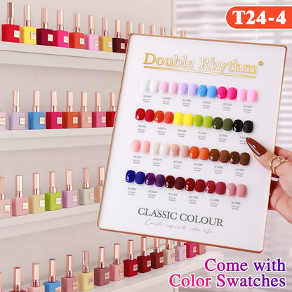 Double Rhythm 28Pcs Gel Nail Polish Set - Same Color, Same Bottle, Soak-Off Kit, Red Pink T24-4