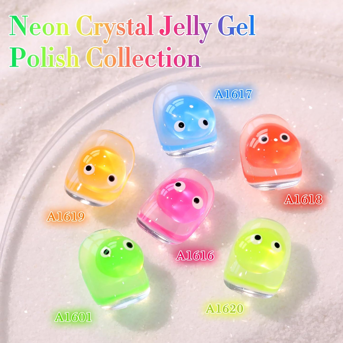 Double Rhythm Gel Polish Set – 6x15ml Jelly Neon Colors for DIY Nail Art