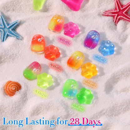Double Rhythm Gel Polish Set – 6x15ml Jelly Neon Colors for DIY Nail Art