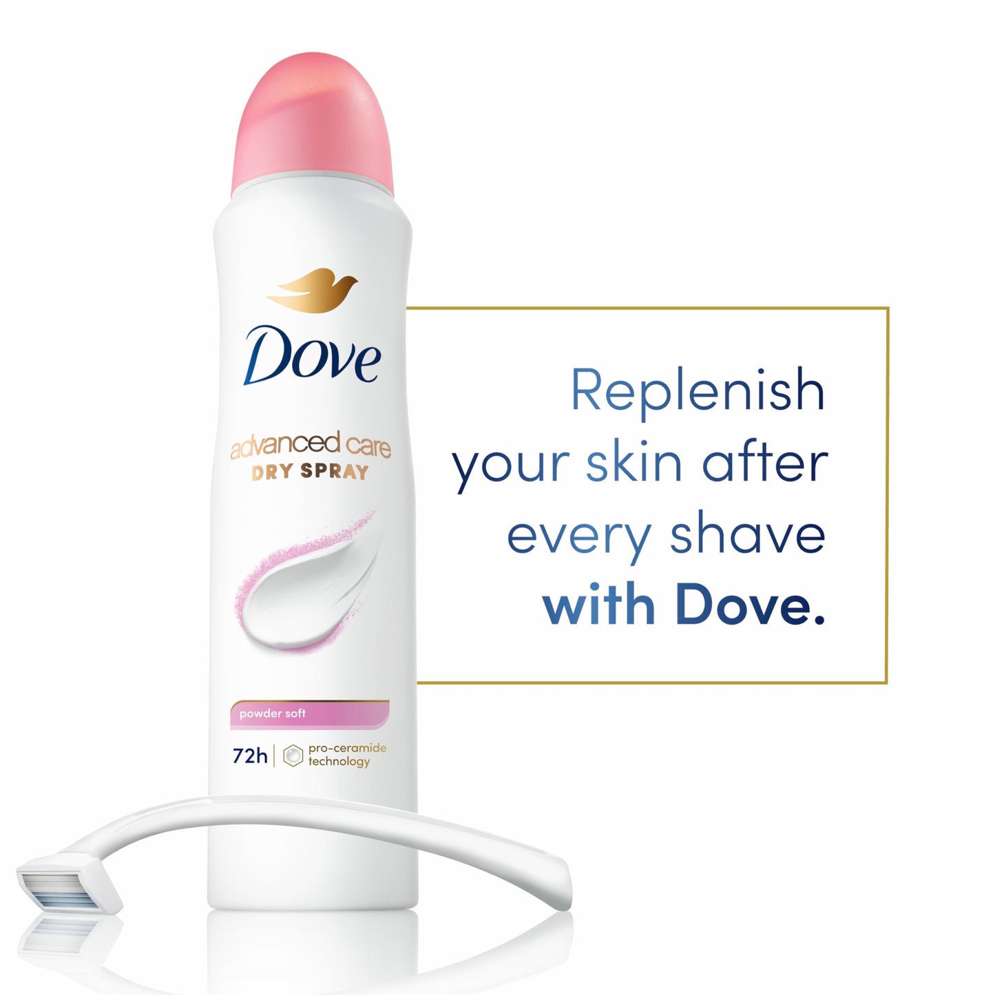 Dove Advanced Care Powder Soft Antiperspirant Deodorant Spray — 72-Hour Protection with Pro Ceramide Technology (3 Count)