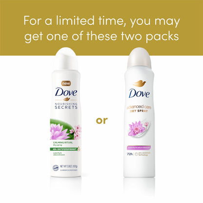 Dove Advanced Care Waterlily & Sakura Blossom Antiperspirant Spray – 3 Count, Pro-Ceramide, 72-Hour Protection