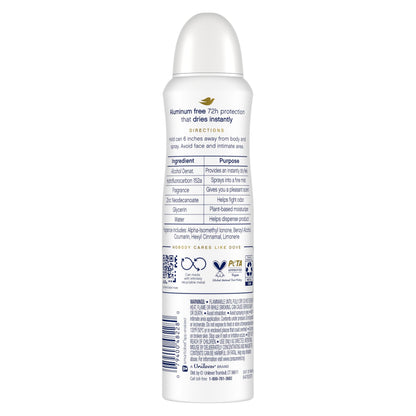 Dove Aluminum Free Deodorant Spray for Women – Cucumber & Green Tea, 3 Count, 4 oz