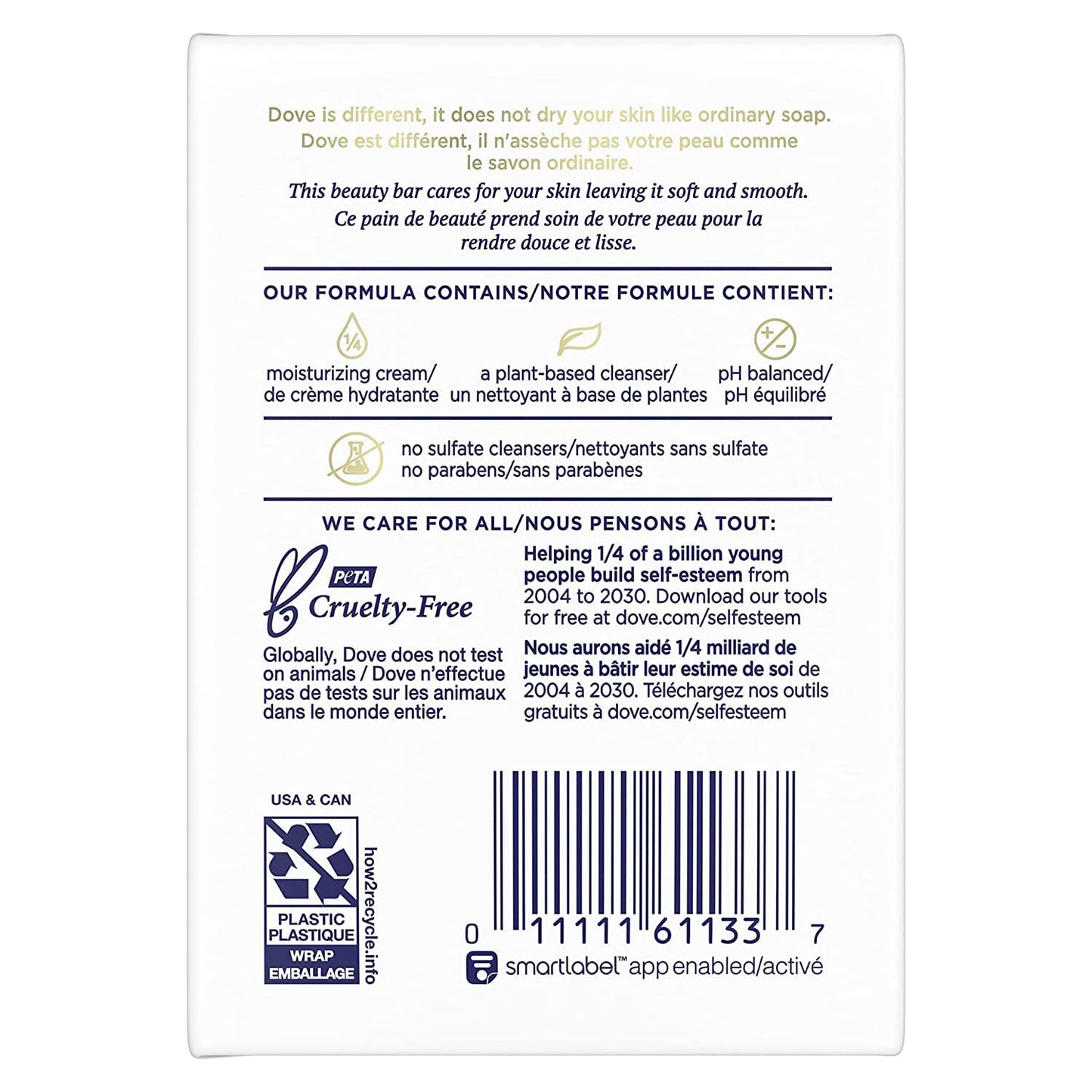 Dove Beauty Bar White 4 oz – 2 Bars (Pack of 5) | Gentle Daily Cleanse