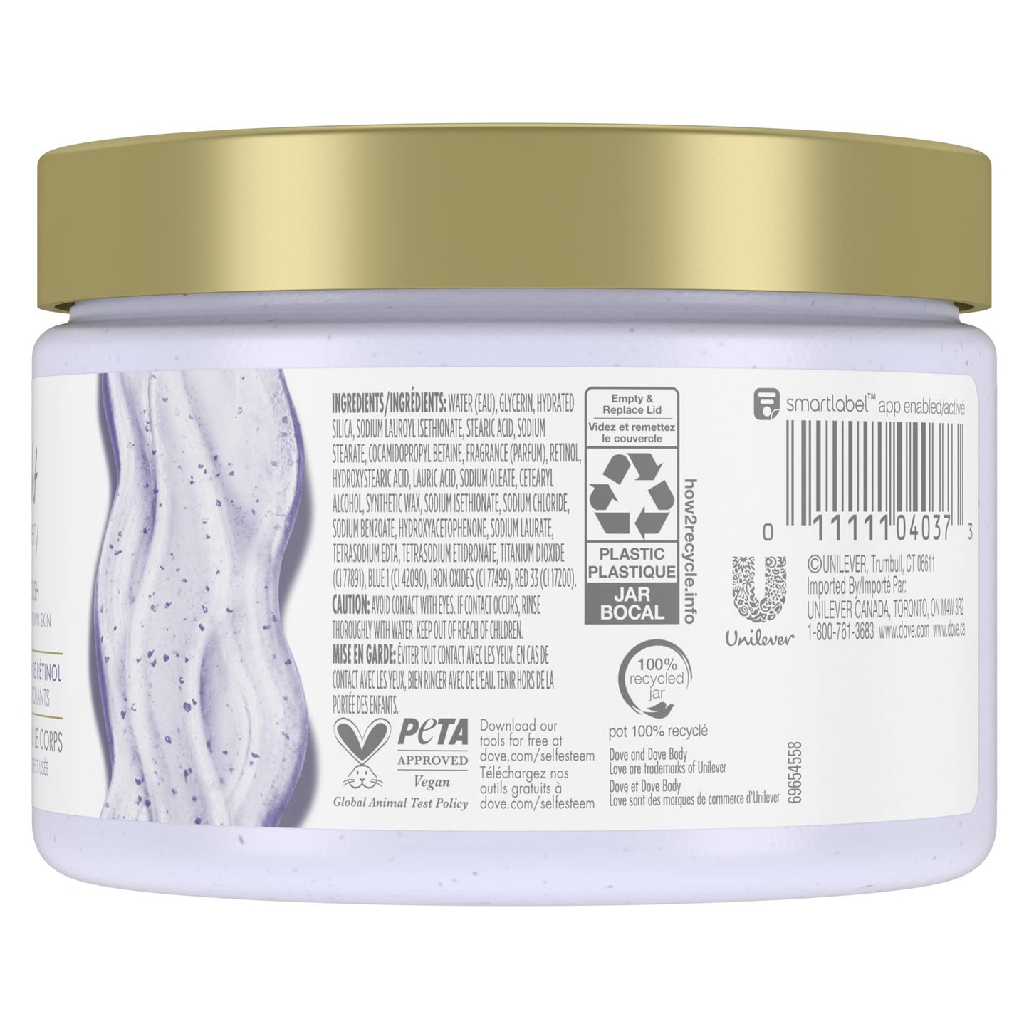 Dove Body Love Night Recovery Scrub with Retinol Serum | 340 g / 11.9 oz