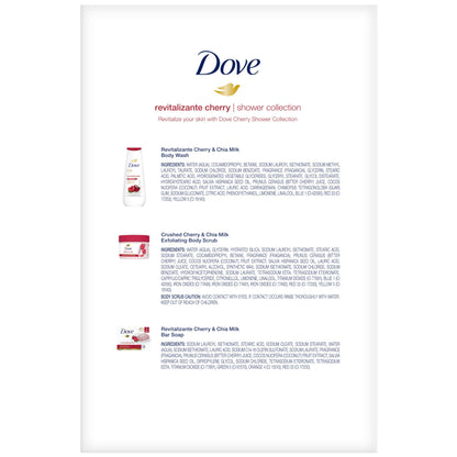 Dove Revitalizing Cherry Collection Gift Set | Body Wash, Exfoliating Polish & Bar Soap