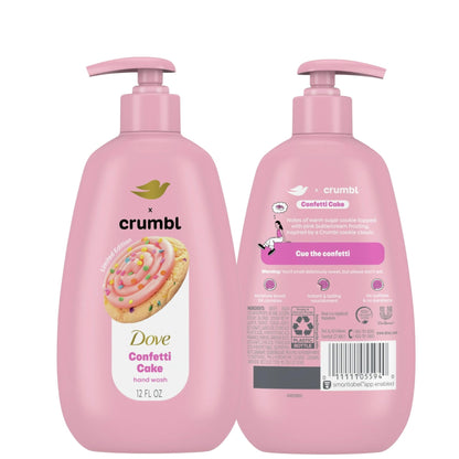Dove X Crumbl Confetti Cake Moisturizing Hand Wash | 2-Pack, 12 oz with Pump | Limited Edition