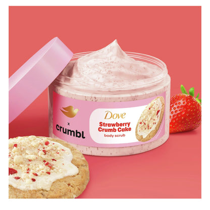 Dove Crumbl Strawberry Moisturizing Body Wash & Scrub Combo – 20oz Wash + 15oz Scrub (Limited Edition)
