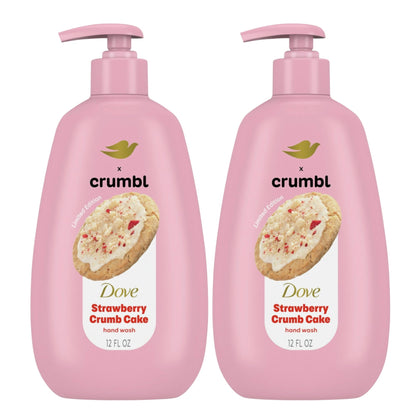 Dove X Crumbl Moisturizing Liquid Hand Wash Strawberry Crumb Cake | 2-Pack, 12 oz Pumps | Limited Edition