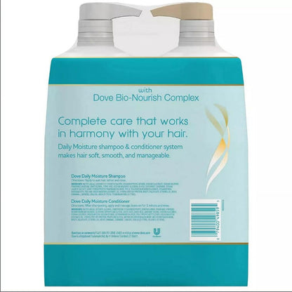 Dove Moisturizing Shampoo and Conditioner with Pump Daily Moisture, 2 ct/40 oz
