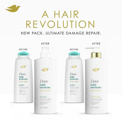 Dove Daily Moisture Shampoo & Conditioner Set + Deep Moisture Body Wash — Deep Hydration (3-Piece)