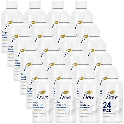 Dove Deep Moisture Body Wash 24-Pack Travel Size (3 oz Each) | On-the-Go Hydration