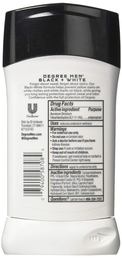 Dove Degree Deodorant 2.7 oz Mens Ultra Clear Black & White — 6 Pack