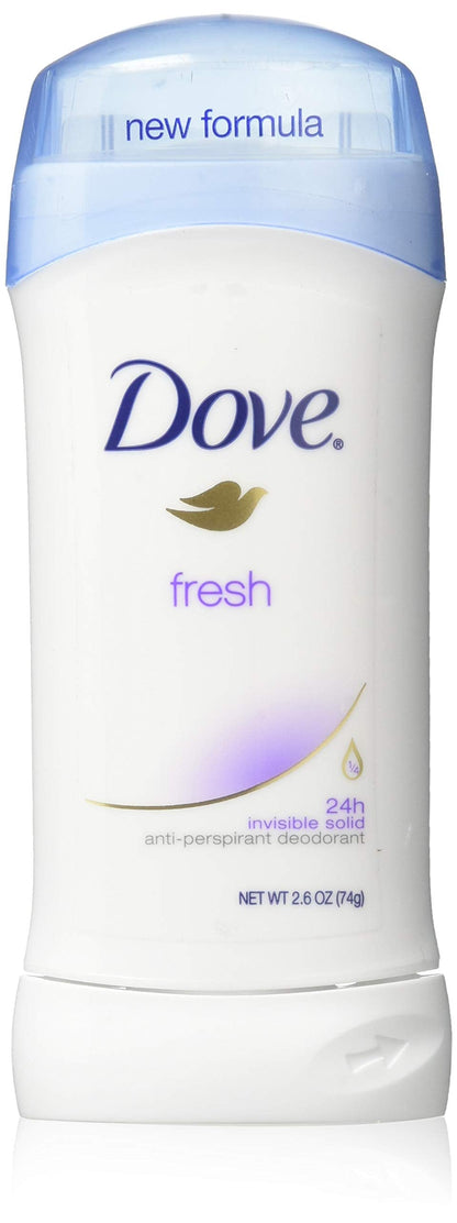 Dove Deodorant 2.6 oz Invisible Solid Fresh - 3 Pack | 24-Hour Protection