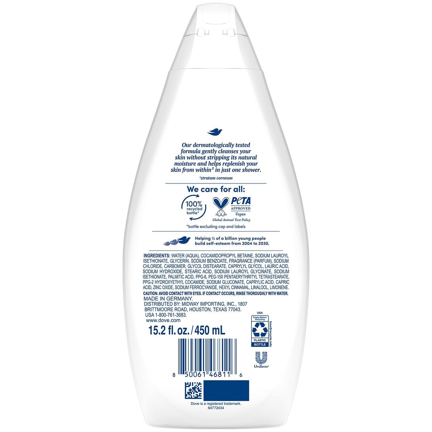 Dove Hydrate Body Wash 2-Pack – Moisturizing Cleanser for Soft Skin (15.2 oz Ea)