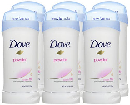Dove Invisible Solid Deodorant 2.6 oz (76 ml) - 6 Pack, 24-Hour Protection
