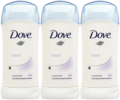 Dove Invisible Solid Fresh Deodorant – 2.6 oz, 3-Pack