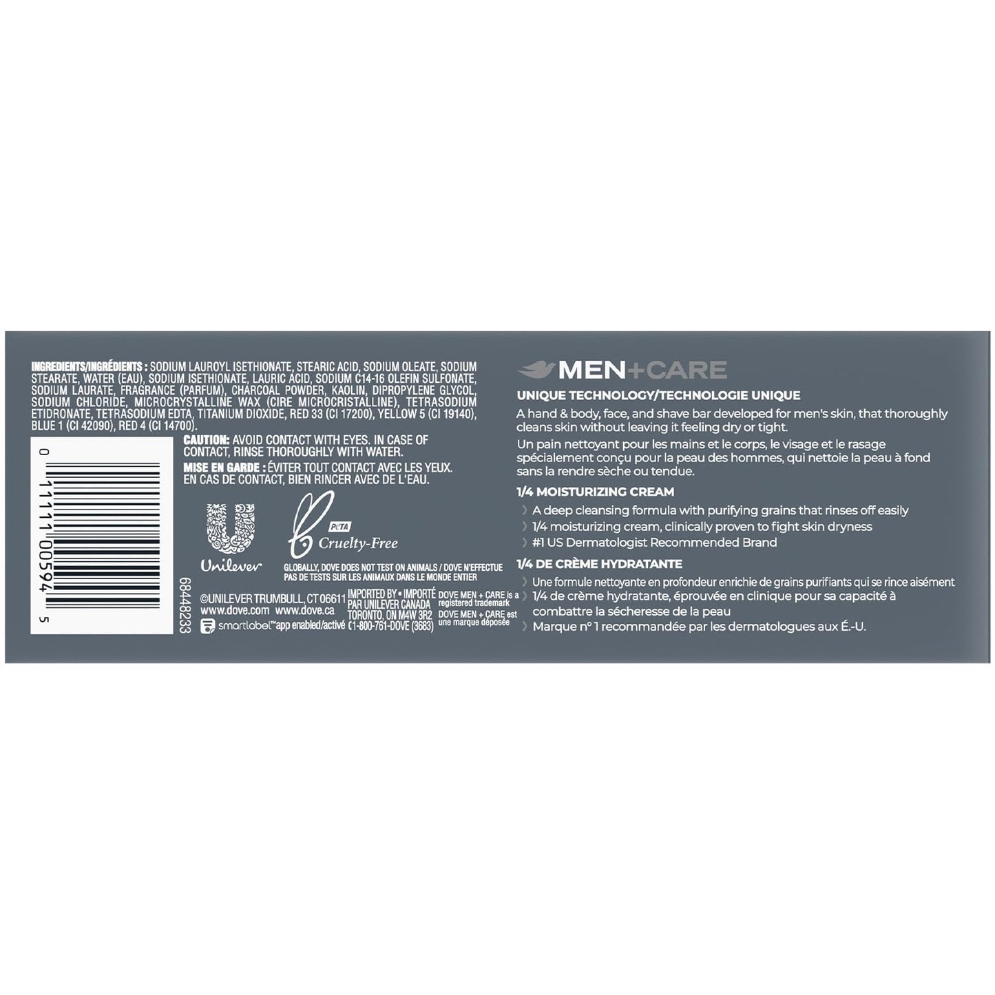 Dove Men+Care Charcoal Exfoliating Bar 12-Pack – 3-in-1 Soap for Skin, Hands & Shaving (3.75 oz ea)