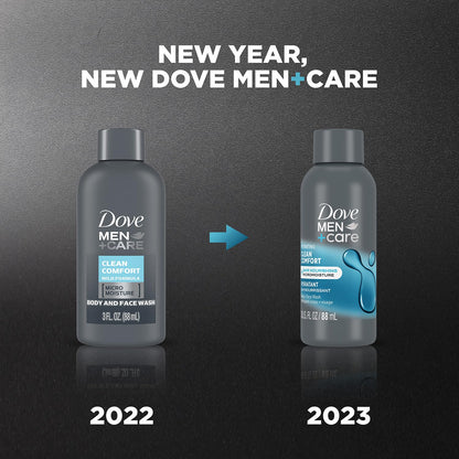Dove Men+Care Clean Comfort Body & Face Wash 6-Pack – Hydrating Shower Gel for Healthy, Smooth Skin
