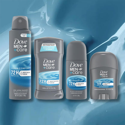 Dove Men+Care Clean Comfort Antiperspirant 4-Piece Set – 72H Protection