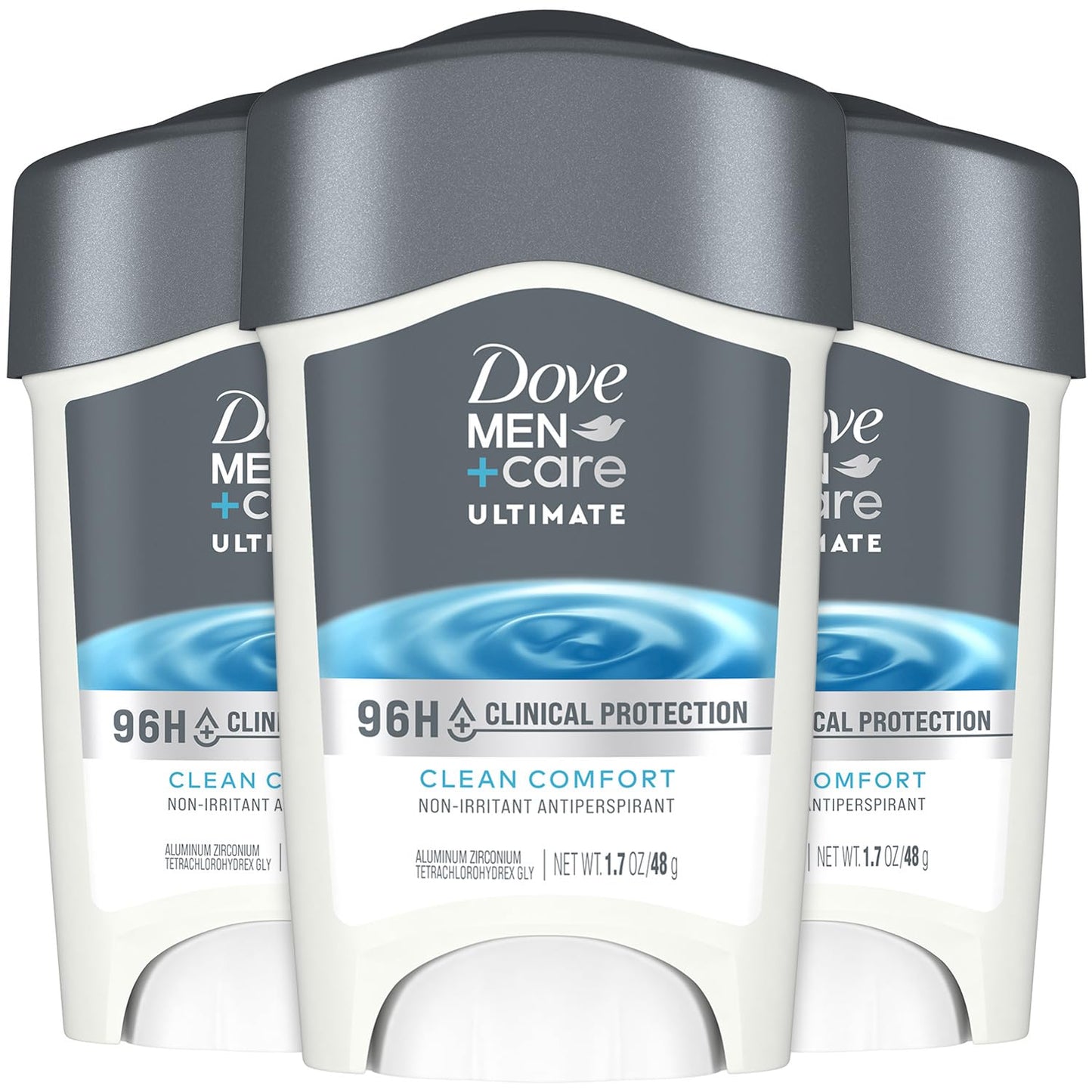 Dove Men+Care Deodorant 96H Clinical Protection Antiperspirant – Clean Comfort 3-Pack (1.7 oz Each)