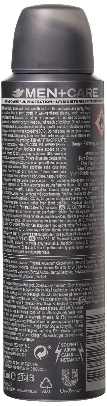 Dove Men + Care Dry Spray Antiperspirant – Cool Fresh (3.8 oz) Pack of 4