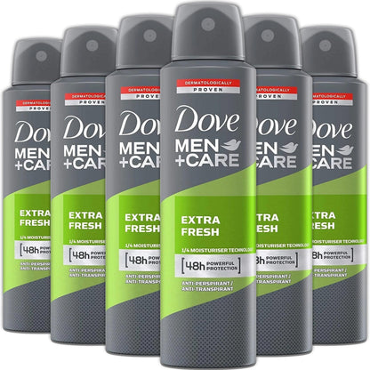 Dove Men+Care Extra Fresh Antiperspirant Spray – 6-Pack, 48H Protection