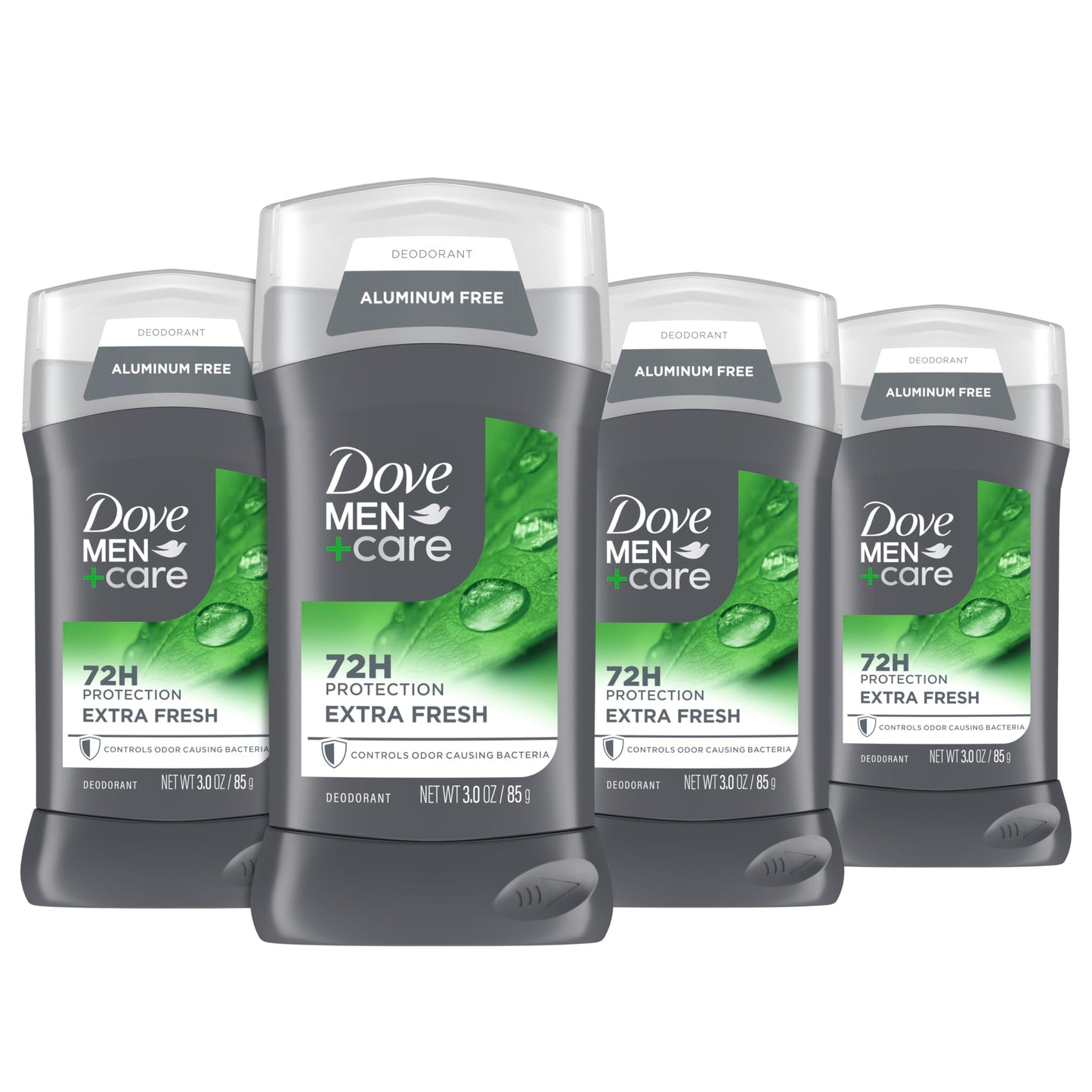 Dove Men+Care Extra Fresh Aluminum-Free Deodorant Stick – 4-Count, 3 oz Each, 72-Hour Odor Protection