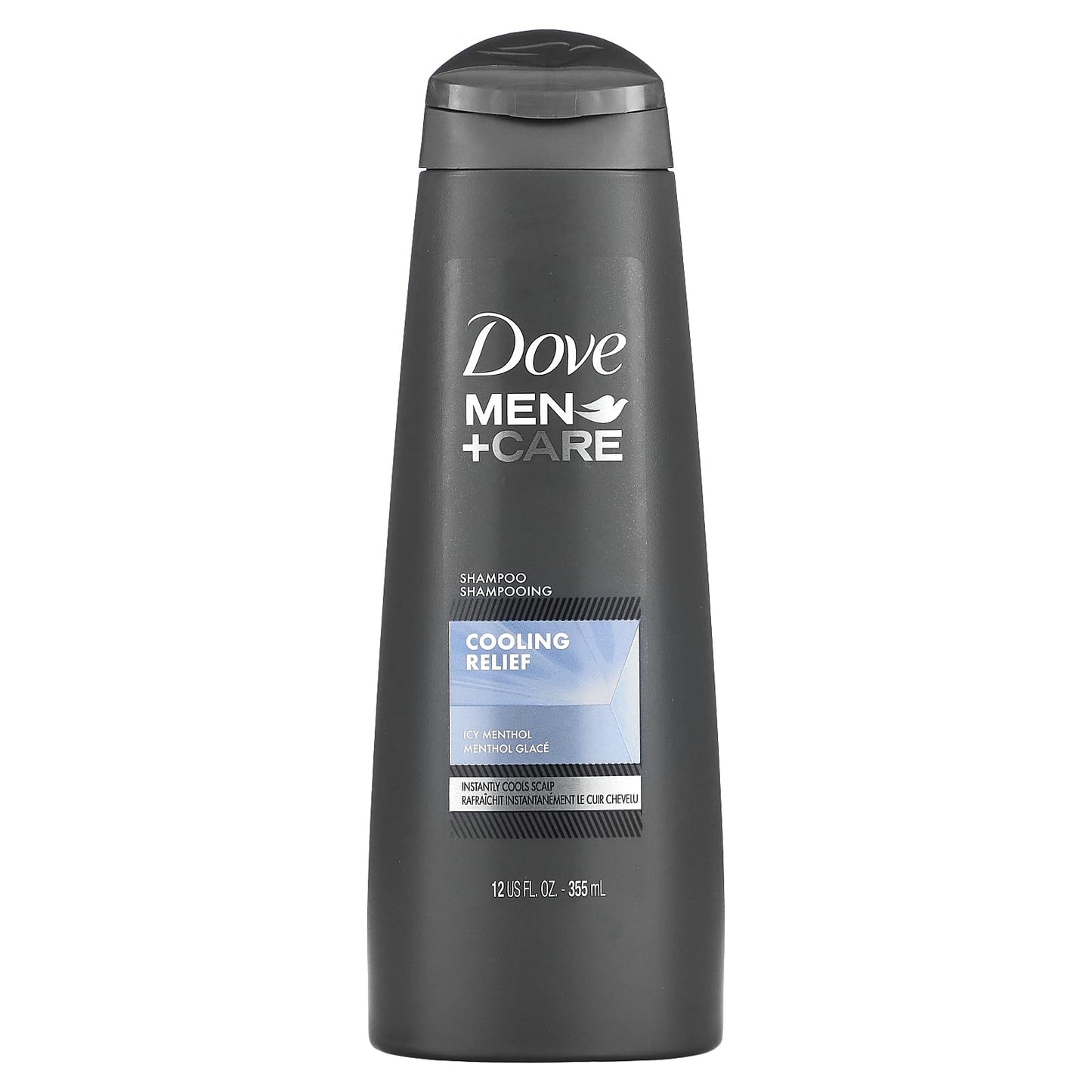 Dove Men+Care Fortifying Shampoo – Cooling Relief with Icy Menthol – 12 oz Bottle (355 mL)
