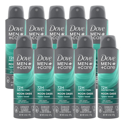 Dove Men+Care Moon Oasis Dry Spray Antiperspirant – 72H Protection, Plant-Based Moisturizer, 3.8 oz