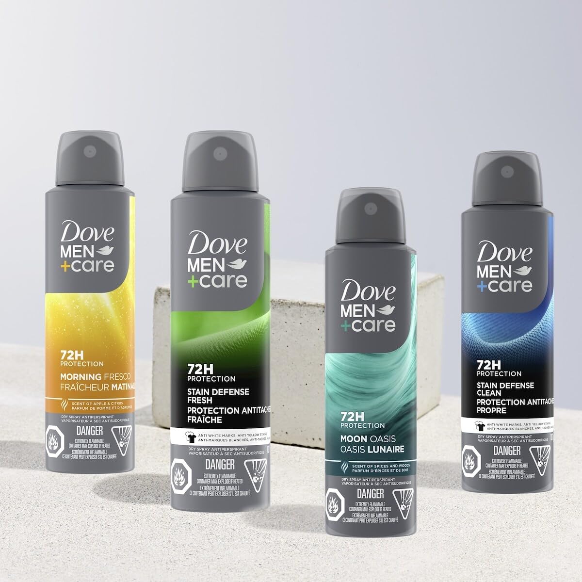 Dove Men+Care Moon Oasis Dry Spray Antiperspirant – 72H Protection, Plant-Based Moisturizer, 3.8 oz