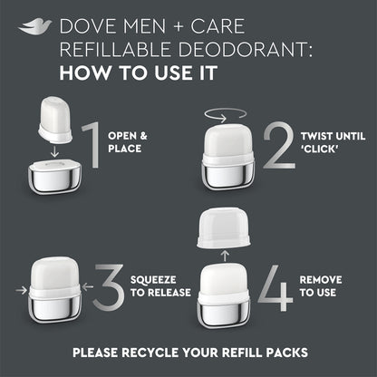 Dove Men+Care Zero-Percent Aluminum Refill Kit — Aluminum-Free Deodorant (2 Pack)