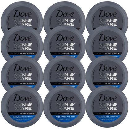 Dove Men+Care Ultra Hydra Cream Lotion – 3-in-1 for Face, Hands & Body (2.53 fl oz) – Pack of 12