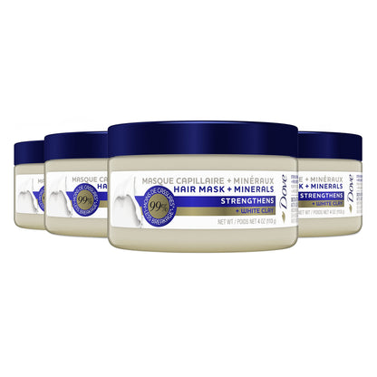Dove Mineral Strengthens Hair Mask with White Clay — 4 oz, 4 Count