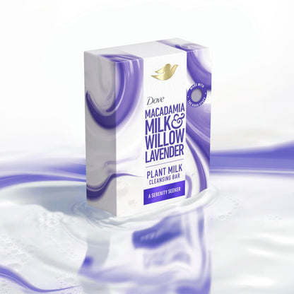 Dove Plant Milk Cleansing Bar with Macadamia Milk & Willow Lavender – Serenity Seeker (4 Count)