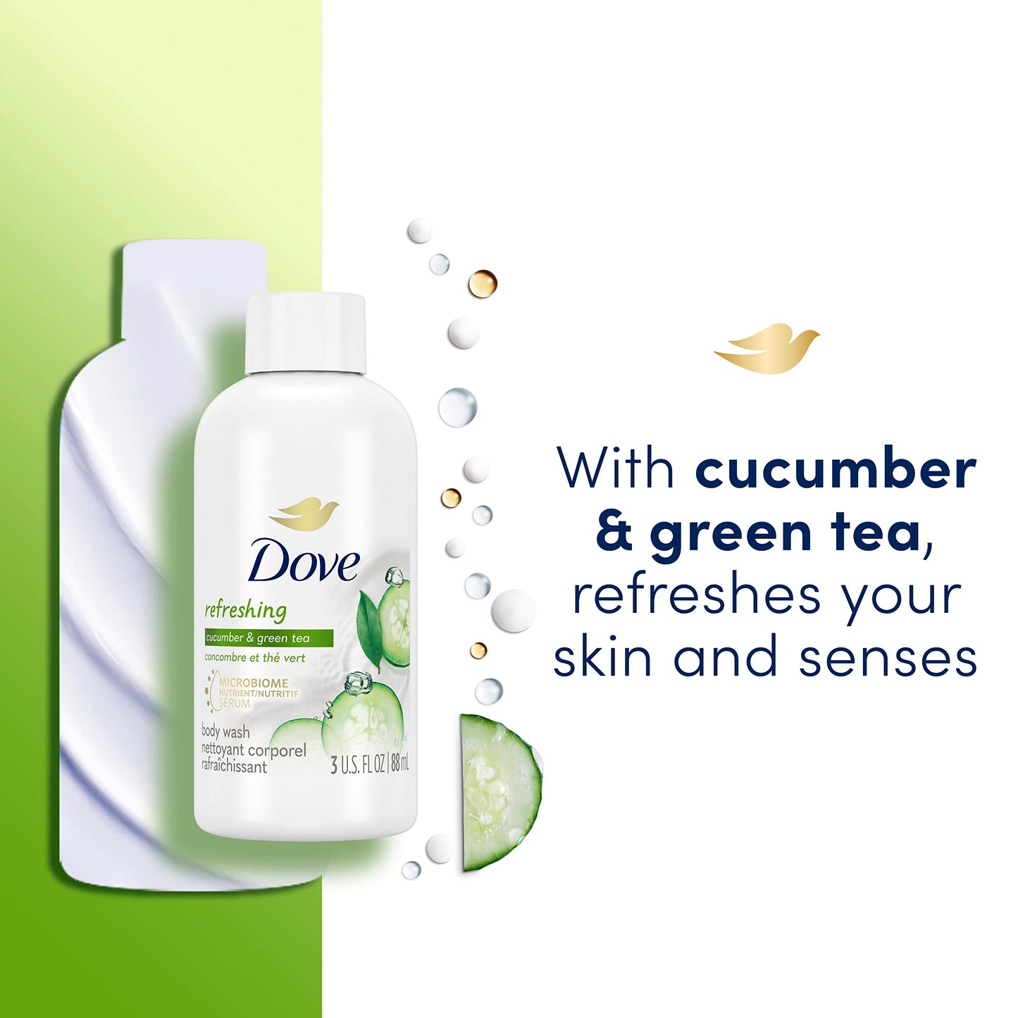Dove Refreshing Cucumber & Green Tea Body Wash – 24 Count (3 oz)