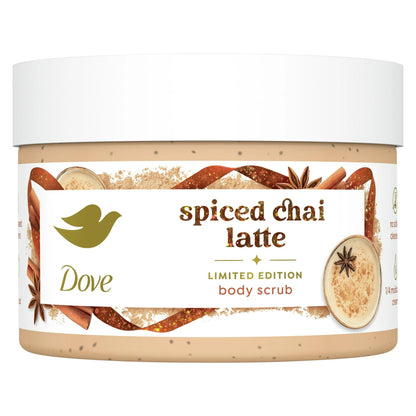 Dove Exfoliating Body Scrub – Spiced Chai Latte, 10.5 oz | Nourishing ¼ Cream
