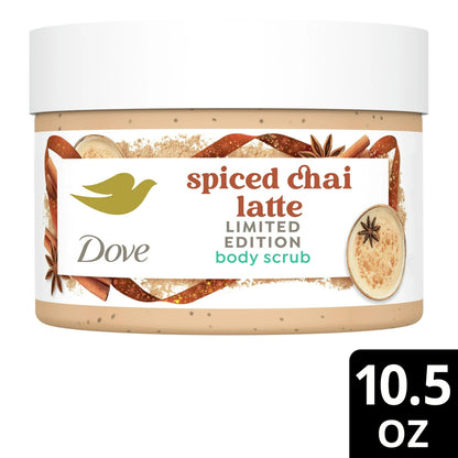 Dove Exfoliating Body Scrub – Spiced Chai Latte, 10.5 oz | Nourishing ¼ Cream