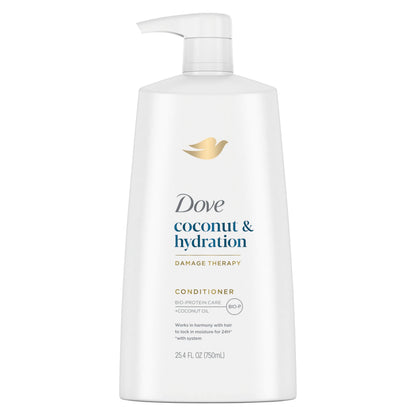 Dove Ultra Care Coconut & Hydration Conditioner for Dry Hair – Nourishes with Coconut, Jojoba & Sweet Almond Oils