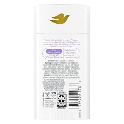 Dove Whole Body Deo Coconut & Vanilla Deodorant Stick – Aluminum-Free, 72H Odor Control, 2.6 oz