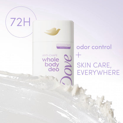 Dove Whole Body Deo Coconut & Vanilla Deodorant Stick – Aluminum-Free, 72H Odor Control, 2.6 oz