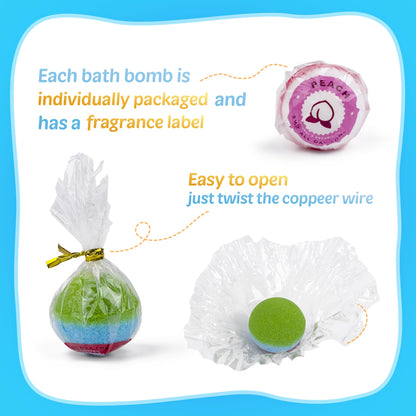 DOVIPE Bath Bombs for Kids – 12 Pcs with Glow-in-the-Dark Ocean Toy Inside | Handmade Organic Bubble Bath Gift Set