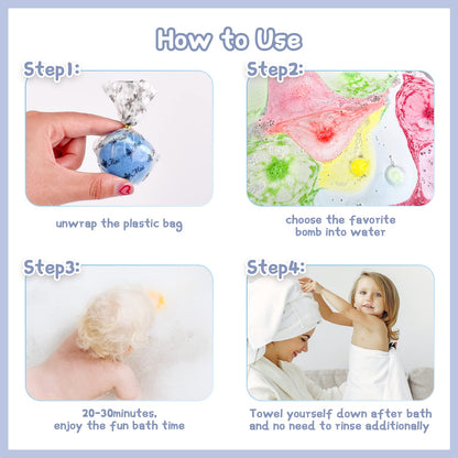 DOVIPE Kids Bath Bombs – 12 Surprise Toy Bath Fizzies, Natural & Organic, Gift Set