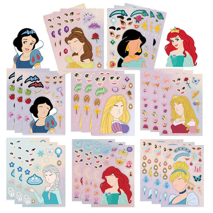 Dovipta Cute Princesses Stickers – 24 Sheets Princess Face DIY Sticker Pack