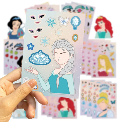 Dovipta Cute Princesses Stickers – 24 Sheets Princess Face DIY Sticker Pack