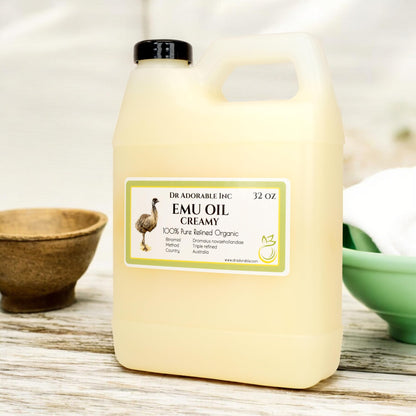 Dr Adorable Creamy Emu Oil 32 oz – 100% Pure Organic Australian Emu Oil