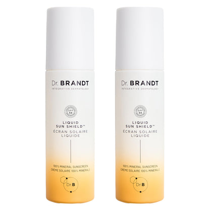 Dr. Brandt Bright This Way Liquid Sun Shield SPF 50 — 100% Mineral, Invisible Finish, 2 × 1.7 oz