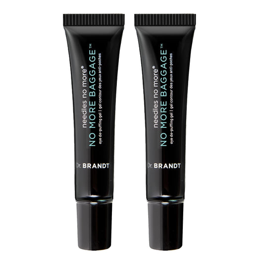 Dr. Brandt Needles No More Baggage – 0.23 oz Pack of 2 | Eye De-Puffing Gel for Bags, Puffiness & Dark Circles